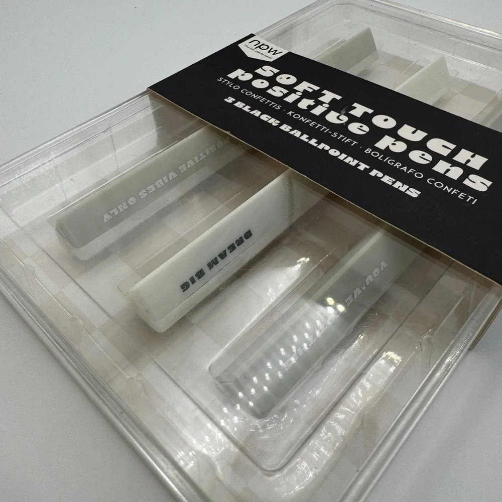 NPW Soft Touch Positive Pens 3 Pack‎ Black Ink Ballpoint Motivational